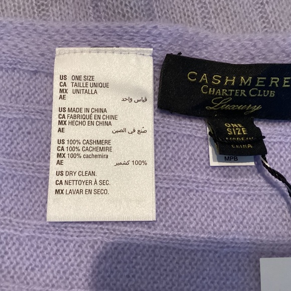 Charter Club Ribbed 100% Cashmere Scarf - Picture 2 of 4
